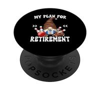 Retirement Bowling Gnome Dad For Men Retired Grandpa Life PopSockets PopGrip Adesivo