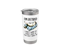 Retirement Cat Coffee Not My Problem Im Retired Dont Have To Bicchiere termico in acciaio inox doppia parete