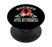 Retirement Gnomies With Lawn Mower For Gardener Funny Gnome PopSockets PopGrip Adesivo