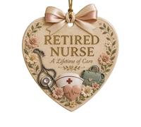 Retirement Ornament Heart - PVC Hanging Keepsake | Christmas Tree Decor