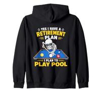 Retirement Plan Play Pool Skeleton Billiard Player Felpa con Cappuccio