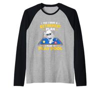 Retirement Plan Play Pool Skeleton Billiard Player Maglia con Maniche Raglan