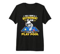 Retirement Plan Play Pool Skeleton Billiard Player Maglietta Premium