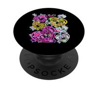 Reto - Cuore vintage anni '60 a forma di cuore '80, per bambini PopSockets PopGrip Adesivo