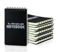 RETON 10 Pack Waterproof Notebook, 3 x 5 Inches Pocket Notepad, All-Weather Memo Pads with Top-Spiral, Tactical Steno Pads with Grid for Outdoor Activity Recording (Black)