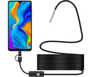 Retoo 1920P HD Endoscopio Per Ispezione Serpente da 3,9 mm impermeabile, Endoscopio per Smartphone con LED, USB-C HD per Android, fotocamera di ispezione megapixel, cavo serpente, endoscopio cellulare