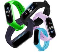 Retoo 5 pezzi Cinturino Compatibile con Xiaomi Mi Band 5 6 7, Cinturino di ricambio in silicone morbido, chiusura regolabile, cinturino sportivo impermeabile per uomo e donna in diversi colori