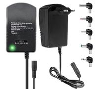 Retoo Adattatore universale AC da 12 V, con 6 punte intercambiabili su DC 3-12 V, alimentatore universale