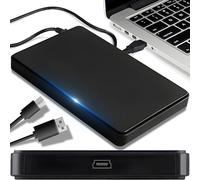 Retoo Alloggiamento per disco rigido da 2,5 pollici, cavo USB 2.0, alloggiamento esterno SATA III, SSD HDD senza attrezzi, disco rigido da 7 mm, 9,5 mm, nero