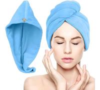 Retoo Asciugamano per Capelli a Turbante in Microfibra, Asciugatura Rapida, Asciugatura Rapida Super Assorbente con Design a Bottoni, Capelli Lunghi, Tutti i Tipi Capelli, per Donne e Ragazze