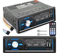 Retoo Autoradio con vivavoce Bluetooth e telecomando, 1 lettore MP3 DIN con 2 USB per musica e ricarica, colori RGB, sintonizzatore radio FM e antenna con MP3, AUX, RDS, SD, MicroSD