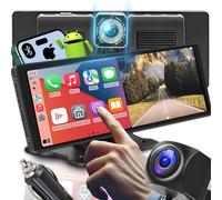 Retoo Autoradio - Schermo da 10,3" con CarPlay e Android Auto, 2 Telecamere AHD, Bluetooth, Trasmettitore FM, AUX, Split-Screen, Modalità Parcheggio, Plug&Play, Alta Risoluzione 1600x600, TF