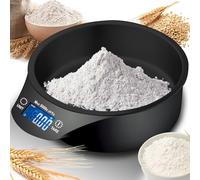 Retoo Bilancia da Cucina Con Ciotola Rimovibile - Fino a 5 kg, Display LCD, Digitale, Per Cottura - Grande Ciotola, Nero