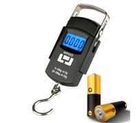 Retoo Bilancia Digitale per Bagagli, Portatile con Display Retroilluminato Blu, Funzione TARA e HOLD, Capacità Massima 50 kg, Ideale per Viaggio, Pesca, Alimenti, con Unità KG, LB, OZ, JIN