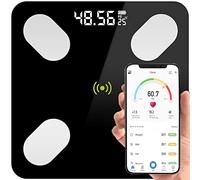 Retoo Bilancia Pesapersone digitale Bluetooth per il grasso corporeo con bilancia analisi del corpo, in vetro temperato, con App iOS e Android, bilancia intelligente per massa muscolare