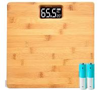 Retoo Bilancia Pesapersone in Bambù Con LCD - Superficie in Legno 30 x 30 cm, Digitale a Batteria, Capacità Fino a 180 kg