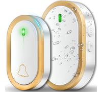 Retoo Campanello radio impermeabile, campanello senza fili, portata 300 m, 38 melodie, 4 livelli di volume, plug in wireless per la presa, IP44