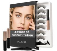 Retoo Ciglia magnetiche 7 pezzi, aspetto naturale, 3D, morbide ciglia artificiali, riutilizzabili, con applicatore e eyeliner, senza colla, impermeabili, facili da applicare, per tutti i giorni e le