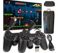 Retoo Console di gioco retrò con 20000 giochi - HDMI plug & play per TV - 2 controller wireless con adattatore, scheda di memoria da 64GB, mini console per bambini e adulti, portatile