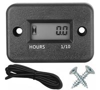 Retoo Contaore di funzionamento, sega a motore, generatore di ore, retroilluminazione impermeabile, contatore ore di manutenzione per equitazione tosaerba, timer di lavoro