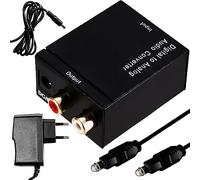 Retoo Convertitore audio digitale analogico coassiale da trasduttore ottico a jack 3,5 mm RCA audio stereo adattatore Toslink SPDIF coassiale con alimentatore di rete 5 V nero