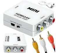Retoo Convertitore da HDMI a RCA / RCA - Adattatore composito HDMI a 3RCA CVBS con cavo di ricarica USB per Wii, Xbox, N64, TV, DVD, Ps3, PC, VCR, PAL, NTSC e DVD