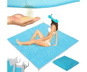 Retoo Coperta da spiaggia senza sabbia, impermeabile, 200x200 cm, per viaggi, campeggio, vacanze in spiaggia, coperta da campeggio antisabbia, coperta da campeggio portatile, compatta