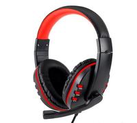 Retoo Cuffie da gioco, Cuffie con cavo per PS4, PS5, PC, Xbox, Cuffie da gioco con microfono, Cuffie cablate con microfono, 18 cm x 18,5 cm x 7 cm, Nero-Rosso