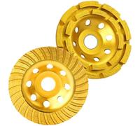 Retoo Disco abrasivo diamantato, 125 mm x 22,3 mm, oro per smerigliatrice per calcestruzzo, massetto, pietra, elevata potenza di estrazione, adatto per smerigliatrici angolari, fresa di