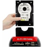Retoo Docking Station SSD/HDD 2.5 o 3.5 Pollici, USB 3.0 a IDE SATA I/II/III Dual-Bay Hard Disk, cloni offline, backup OTB, lettore di schede, plug & play, indicatore LED, alimentatore esterno