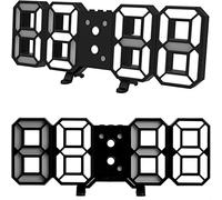 Retoo Electronic - Orologio digitale 3D LED con USB e grandi numeri 12/24 ore, sveglia, temperatura, calendario, orologio da parete o da posizionare per camera da letto, soggiorno, cucina, ufficio