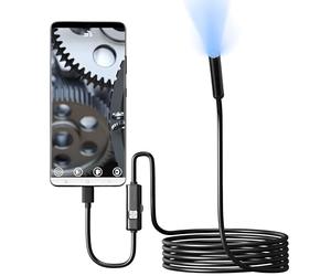 Retoo Endoscopio Telecamera per Smartphone Endoscopio con 8 LED 7,9 mm IP67 Sonda Impermeabile Cavo Semirigido Interfaccia 3 in 1 Compatibile con OTG Android Cellulare