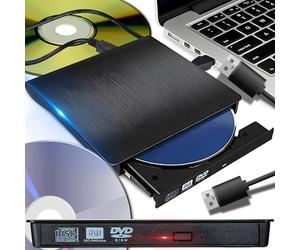 Retoo External DVD Drive USB 3.0 Type-C CD DVD +/-RW Optical Drive USB C Burner Slim CD/DVD ROM Rewriter Writer Reader Portable for PC Laptop Desktop MacBook Mac Windows 7 8.1 10 Linux OS Appl