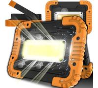 Retoo faretto da cantiere faro da lavoro a LED lampada da 30 W per campeggio officina o cantiere garage lavori di riparazione faro da lavoro bianco con luce diurna di emergenza multifunzione a batteri
