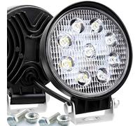 Retoo Faro da Lavoro LED, Faretto Rotondo, Spot Luci, Fari di Profondità, Illuminazione Ausiliari Fuoristrada, 2200 lm, 12-24V, 27W, Impermeabile IP68, Potente Luce Retromarcia per Trattore, Camion