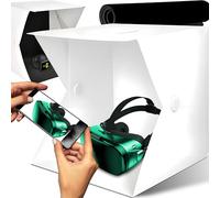 Retoo Fotobox 24x22x24 cm 20 LED Pieghevole USB 2 Sfondi