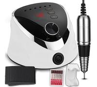 Retoo Fresa elettrica 35000 giri/min, lima professionale per unghie con display a LED, fresa per unghie in gel, callo, rimozione manicure, pedicure, velocità regolabile, nero