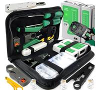 Retoo Kit di Attrezzi per Rete 9 in 1 Professionale, Tester per Cavi, Crimpatrice RJ45, Pinza