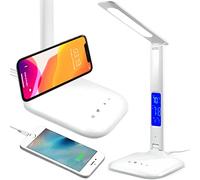 Retoo Lampada da scrivania LED con funzione di ricarica USB, lampada da tavolo lampada da ufficio con 5 livelli di luminosità, controllo sensibile, lampada da comodino, 1200 lux, 5W, lampada da