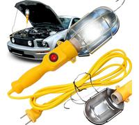 Retoo Lampada portatile da garage 230V con gancio, Presa E27 - Interruttore ON/OFF, Lampada da lavoro con cavo da 10m, Uso in Cantiere, Ispezione, Officina, Cantina, Lavoro, Garage