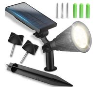Retoo Lampada solare, luce da giardino, faretto a LED per esterni, IP65 impermeabile, illuminazione per alberi da percorso, faretti solari, luci per terrazze, recinzioni, percorsi, vialetti, verande