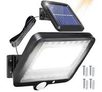 Retoo Lampade solari da esterno con 100 LED e sensore di movimento IP44 Luce solare esterna impermeabile Lampada da parete solare super luminosa per giardino 4000 mAh 1000 lumen Lampada da parete di