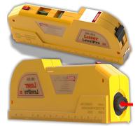 Retoo Livella laser 3 in 1, 250 cm, righello in acciaio 16 cm, verticale orizzontale, multifunzione, fai da te, ristrutturazione, misurazione di precisione, colore giallo