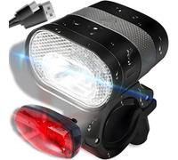 Retoo Luce per bicicletta, set di illuminazione USB per bicicletta, approvato STVZO, lampada per bicicletta impermeabile ricaricabile tramite USB, luce per bicicletta anteriore + luce 3200 mAh 500 lm