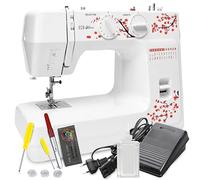 Retoo Macchina da cucire a 4 velocità, 48 punti, molti accessori, facile da usare, set di accessori, illuminazione, set di cucito, per principianti ed esperti, braccio libero, 37 x 27 cm