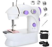 Retoo Macchina da Cucire elettrica, macchina per cucire mini con 2 velocità e pedale, kit per cucire automatico portatile con 2 bobine di filo, 2 vuote e ago, per Principianti, Bianco