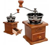 Retoo Macinacaffè manuale marrone retrò su legno con manovella, portatile, macinacaffè dal design antico, macinacaffè per chicchi di caffè, in acciaio inox