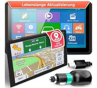 Retoo Navigatore per auto GPS - 9", 8 GB di memoria, Dual Core 800 MHz, CE 6.0, Touch Display Tablet Navigatore, Multimedia (video/musica/foto/giochi), facile da usare, supporto auto incluso