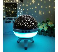 Retoo Proiettore Stelle LED Bambini Rotazione 360° 7 Colori Della Luce Bianco