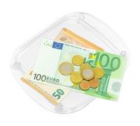 Retoo Rendiresto, Vassoio per il Pagamento Contante, Vassoio Portamonete e Banconote per Banconi Nei Punti di Vendita, Antiscivolo, 21 x 17 cm, Trasparente